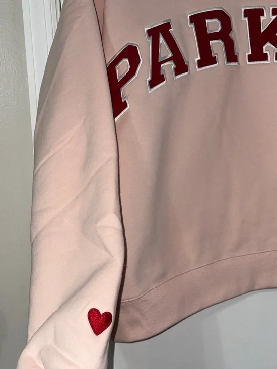 Parke Valentine's Varsity Mockneck - Peony + Crimson L / XL NEW - Picture 3 of 7